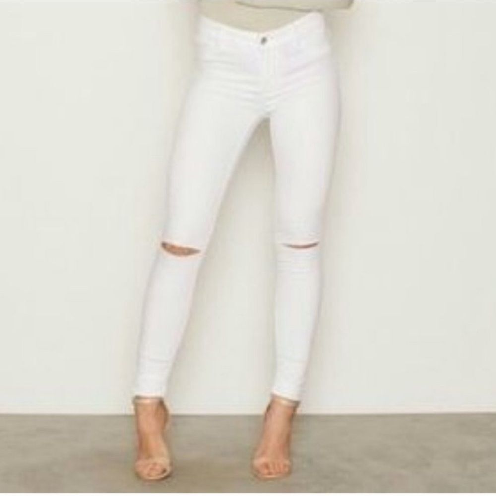 Zara Distressed Skinny Jeans White